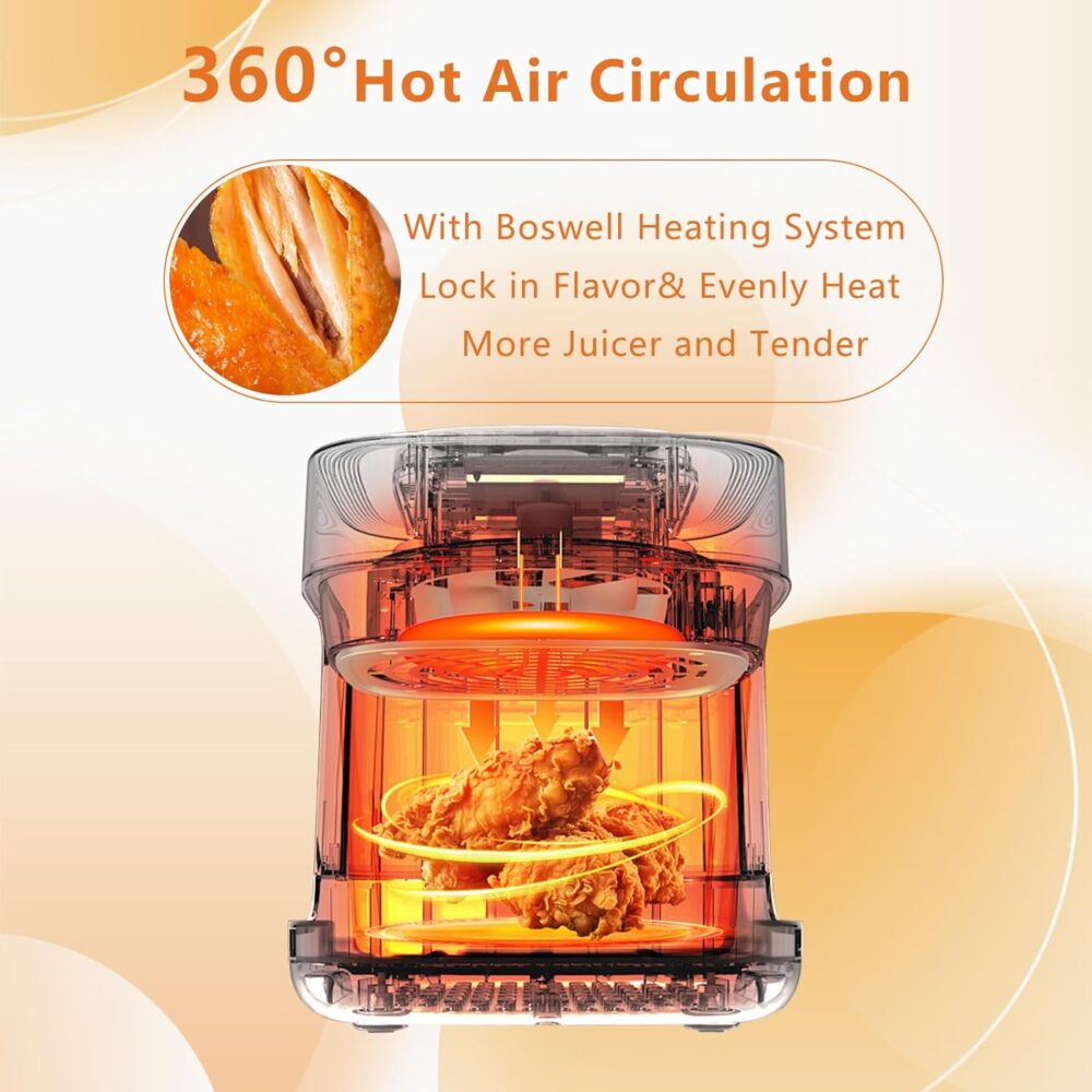 BOSWELL Fritadeira De Ar Vidro 4,5 Qt, 6 Em 1, Não Tóxica, C... | É bom mesmo? Descubra antes de comprar - Image 4