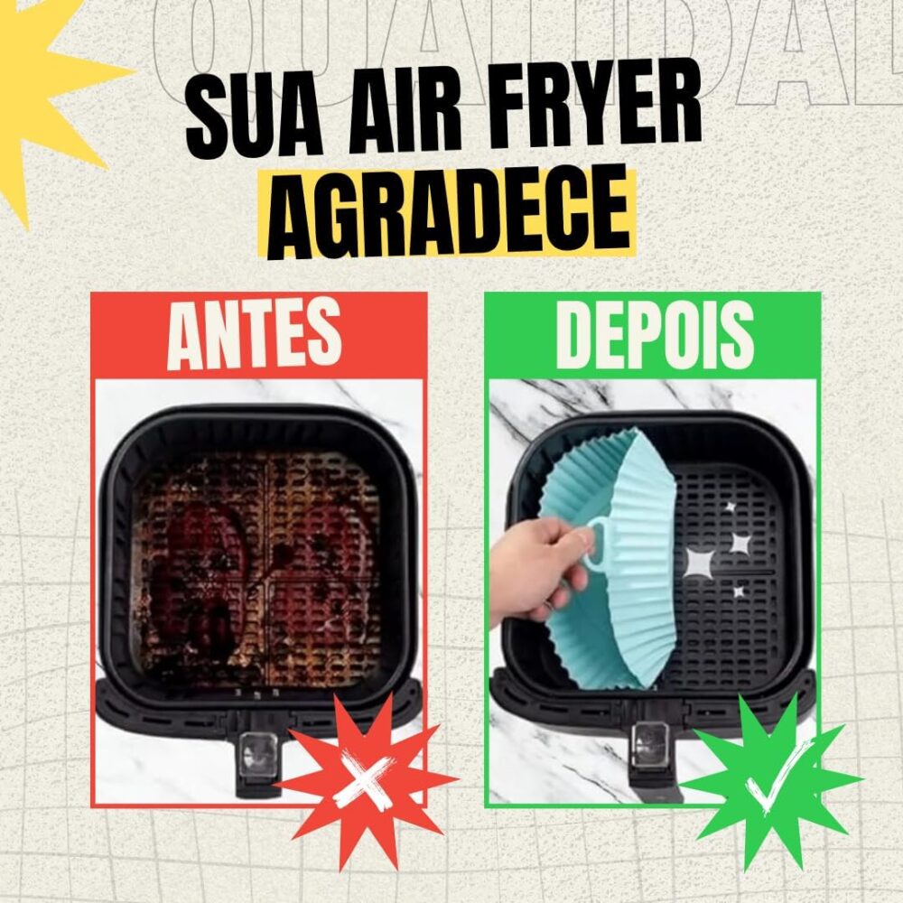 Kit 6 Formas de Silicone Para Air Fryer Antiaderente Reutili... | É bom mesmo? Descubra antes de comprar - Image 6