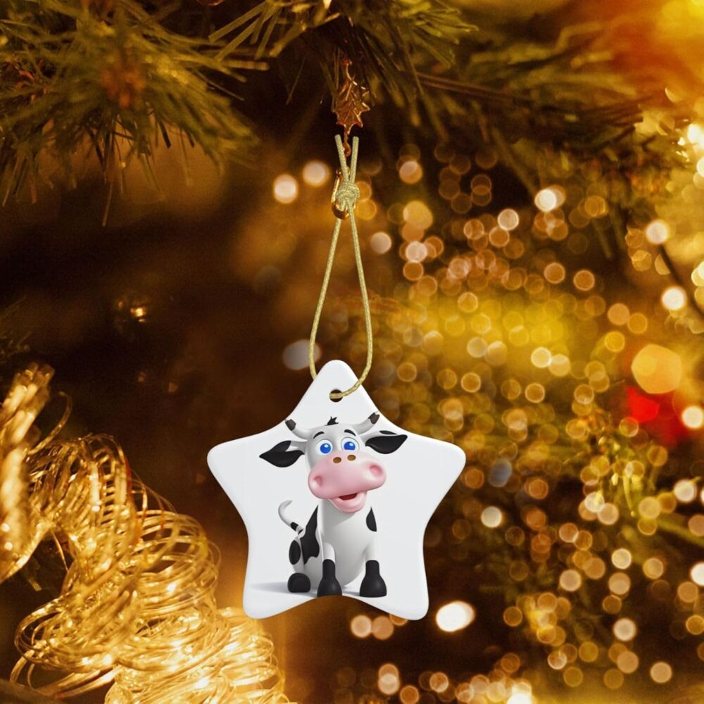 Enfeites de árvore de Natal de desenho animado de vaca leite... - Image 6