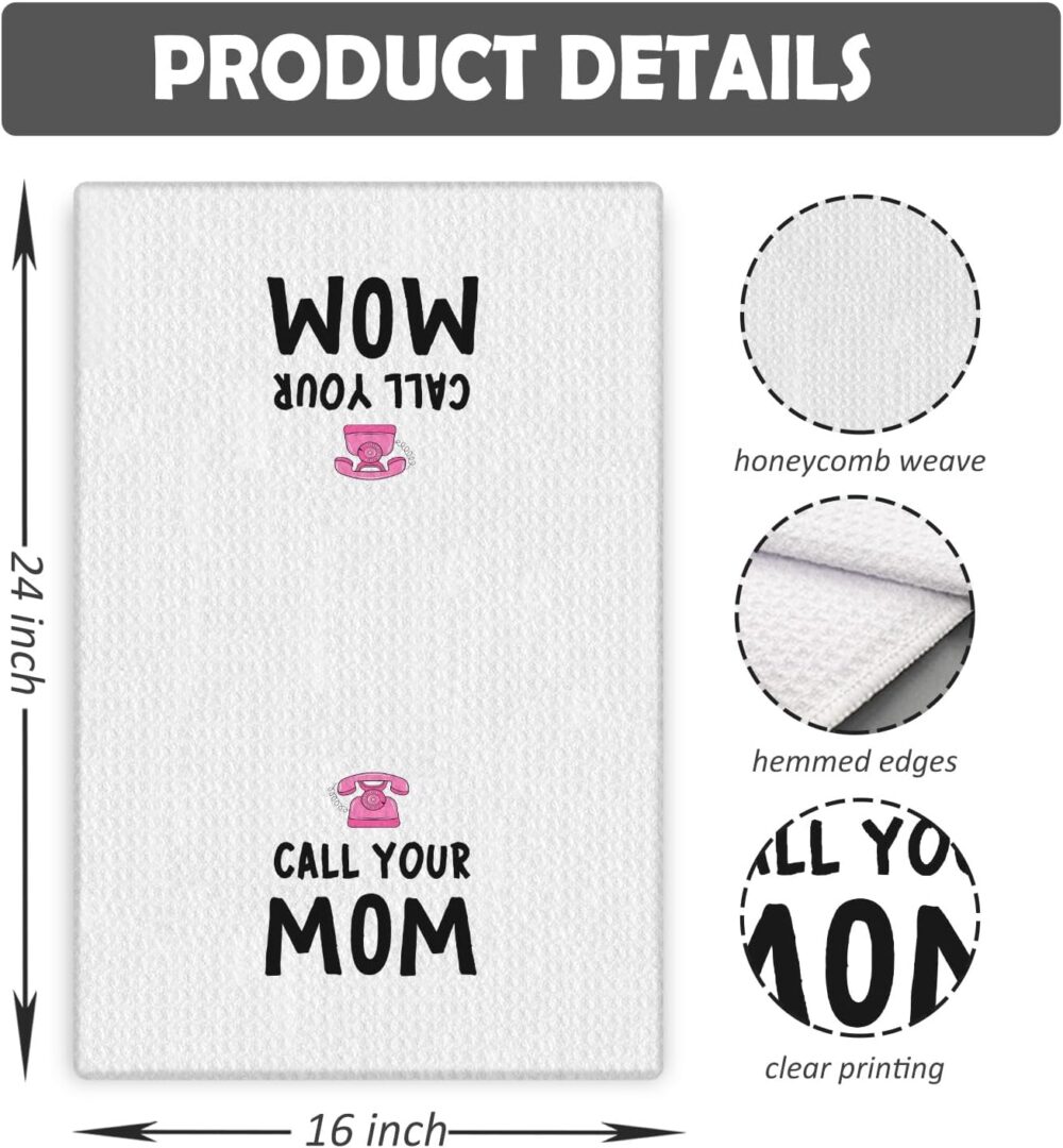 COWEB Conjunto de 2 toalhas de mão engraçadas Call Your Mom,... - Image 6