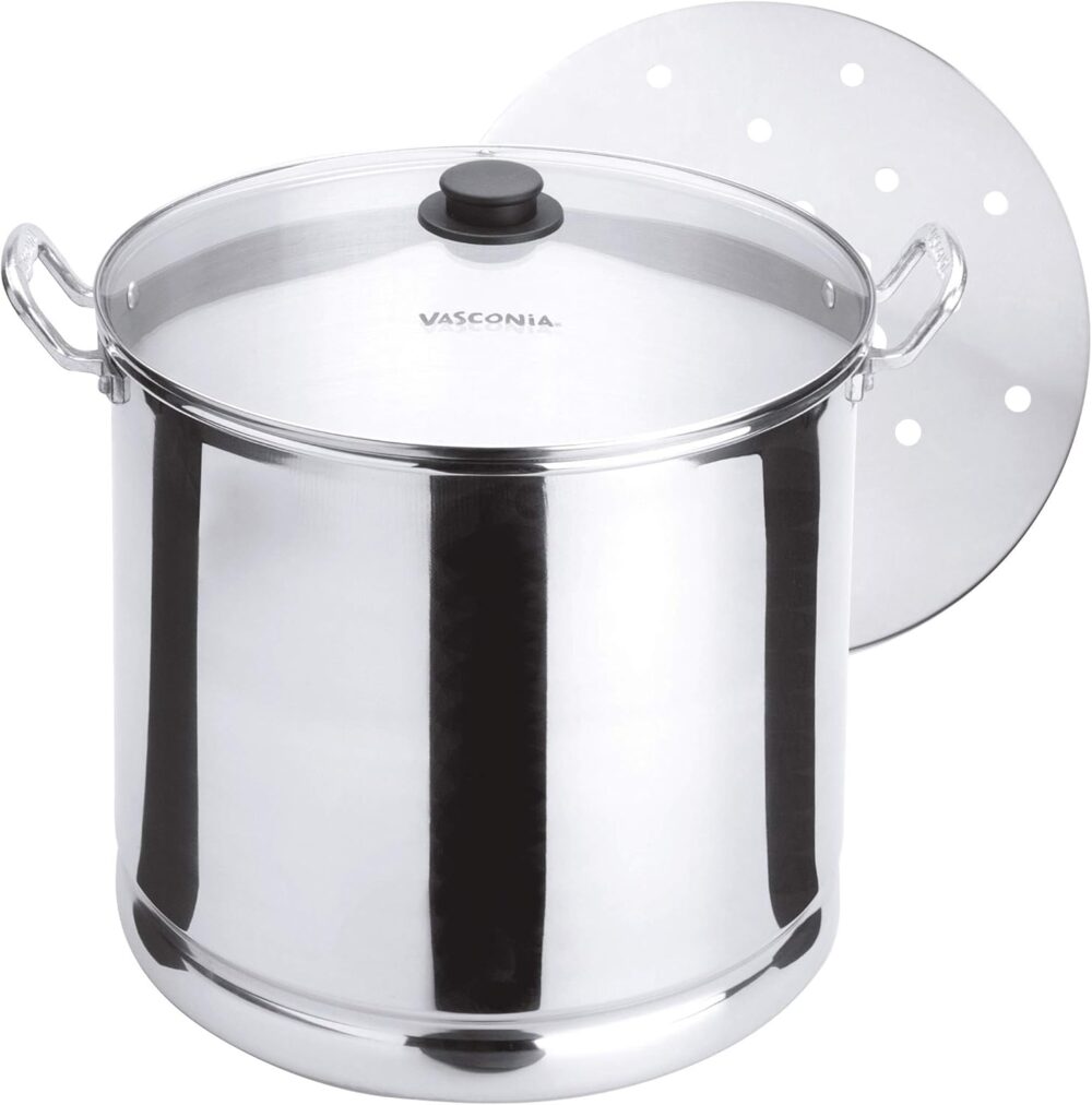 Vasconia 27.5-Quart Steamer Pot (Aluminum) with Tray & Glass...