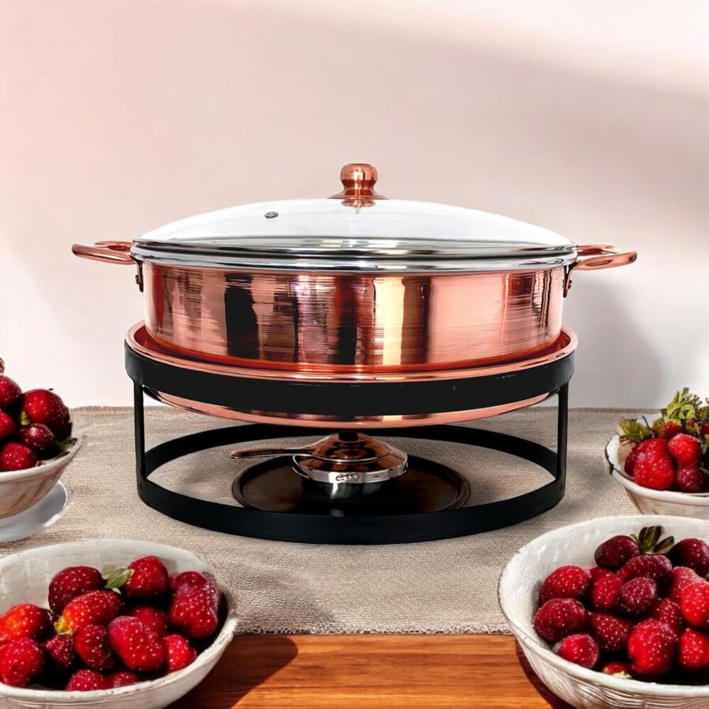 Rechaud Cobre Puro Banho Maria 8 Litros Buffet - Image 5