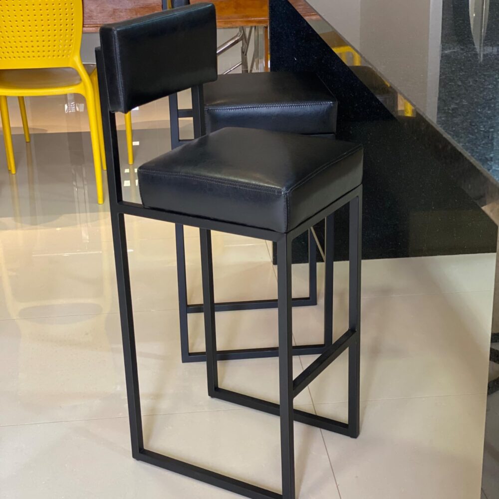 Banqueta para balcão de cozinha de Ferro Estofada em Couro S... - Image 6