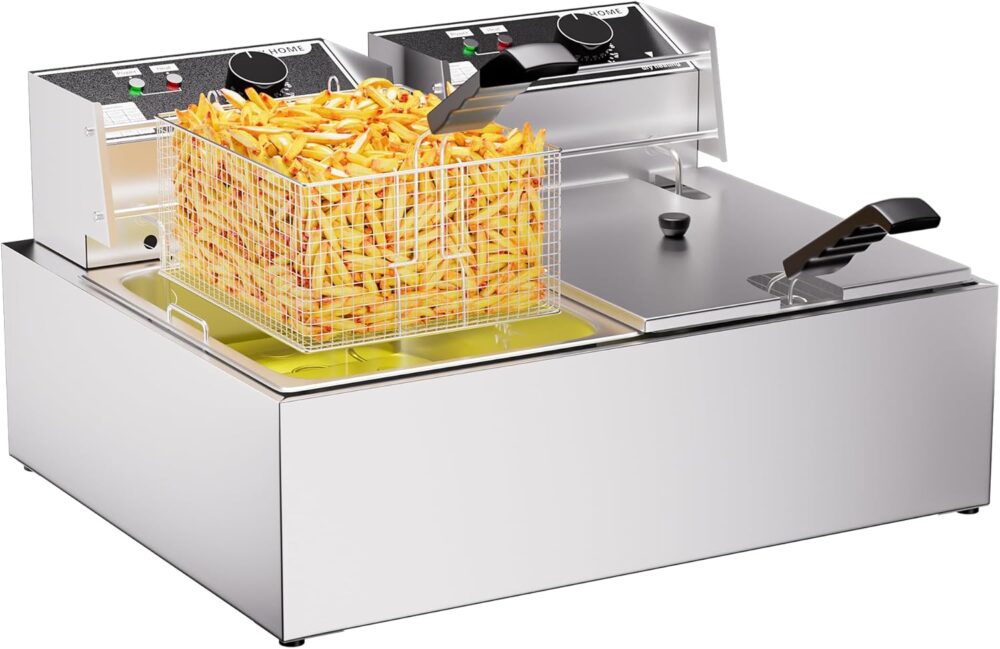 Fritadeira de 20,7 quartos, fritadeira elétrica de bancada d...