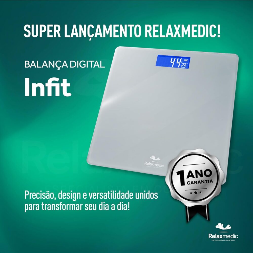 Balança Corporal Digital De Precisão Infit 200kg Relaxmedic - Image 4
