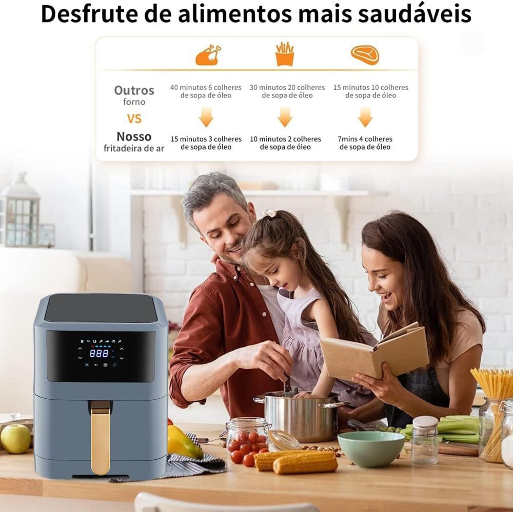ILID Fritadeira Air Fryer 8L 220V com Tela Touch Inteligente... | É bom mesmo? Descubra antes de comprar - Image 3