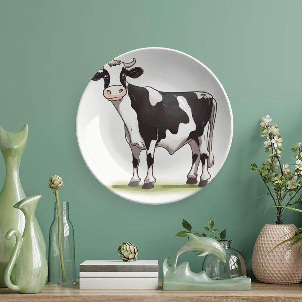 STVNKML Prato decorativo de porcelana de osso de vaca leitei... - Image 5