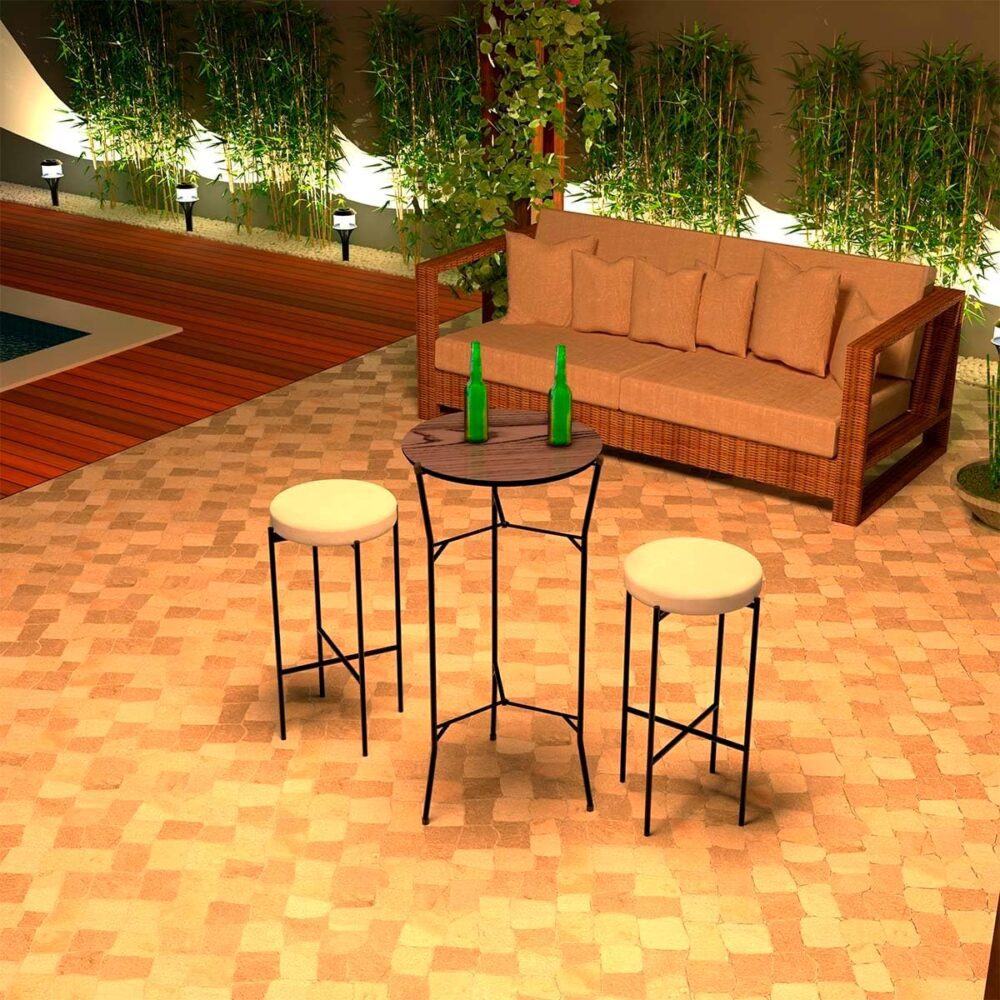 Conjunto Bistrô Bom Banquetas Almofadas Estilo Industrial (F... - Image 5
