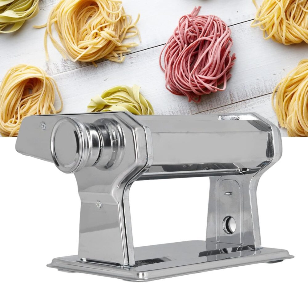 Máquina de Prensar Macarrão Manual de Aço Inoxidável, 2 Lâmi... - Image 5