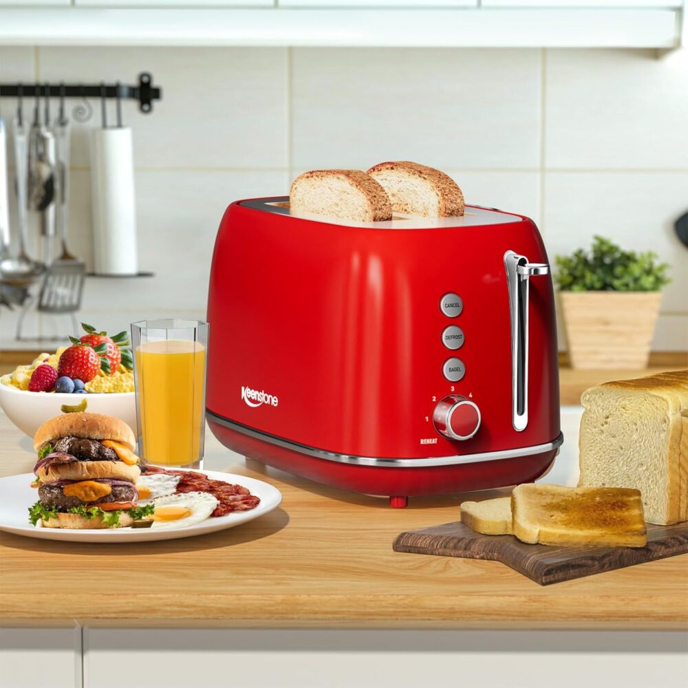 Torradeira De Aço Inox Vermelho,Keenstone - Image 6