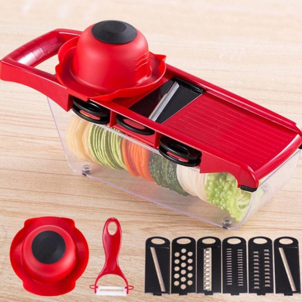 Cortador de Legumes Multifuncional Mandoline, 6 Lâminas Aço ... - Image 2