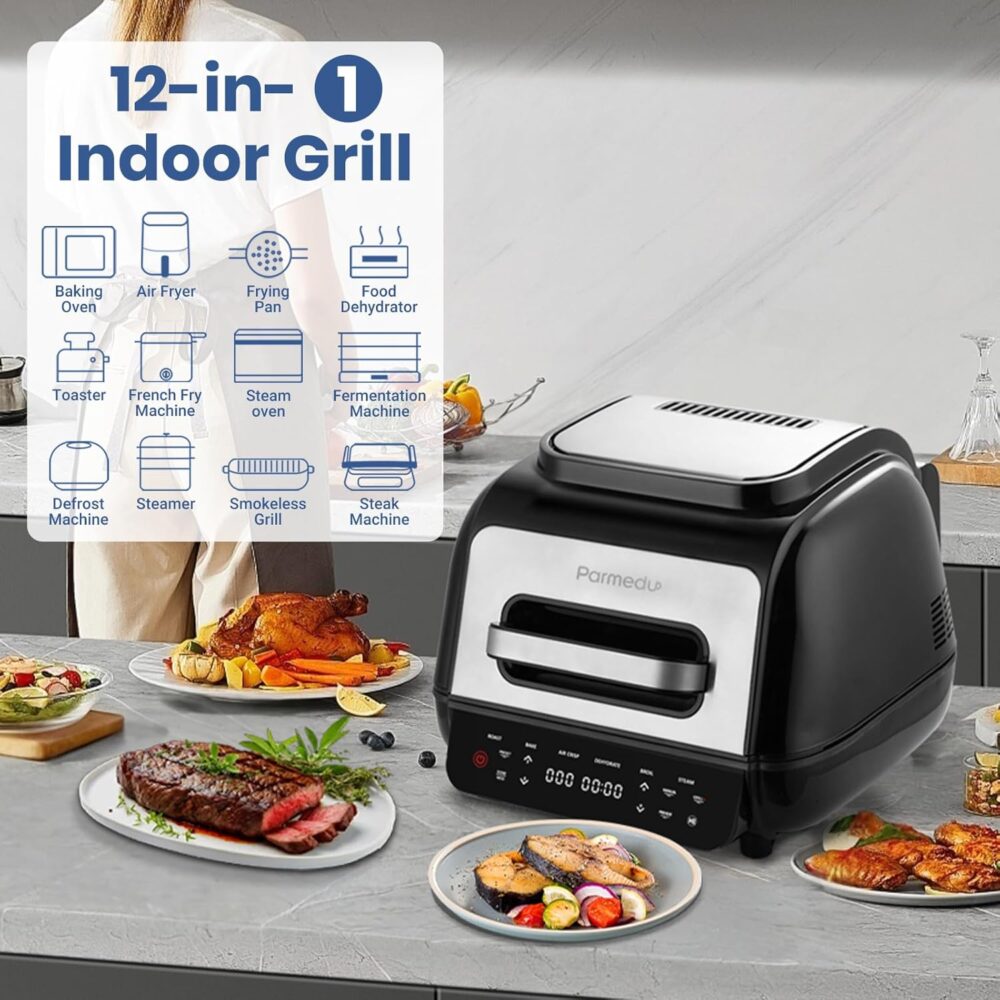 Parmedu Fritadeira A Ar Com Grelha Interna Sem Fumaça: Combi... | É bom mesmo? Descubra antes de comprar - Image 2