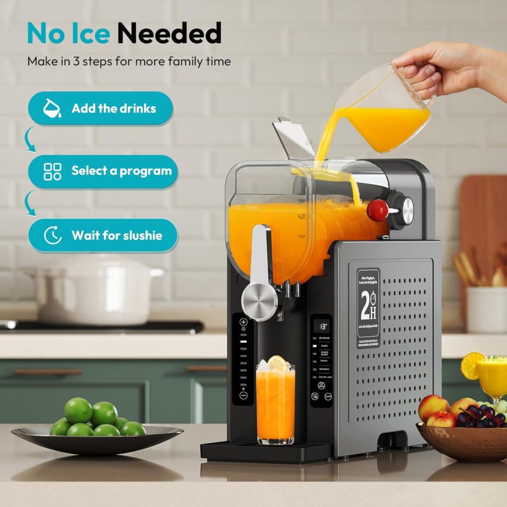Rellytech Máquina Slushy para casa – Máquina de sorvete de 2... - Image 4