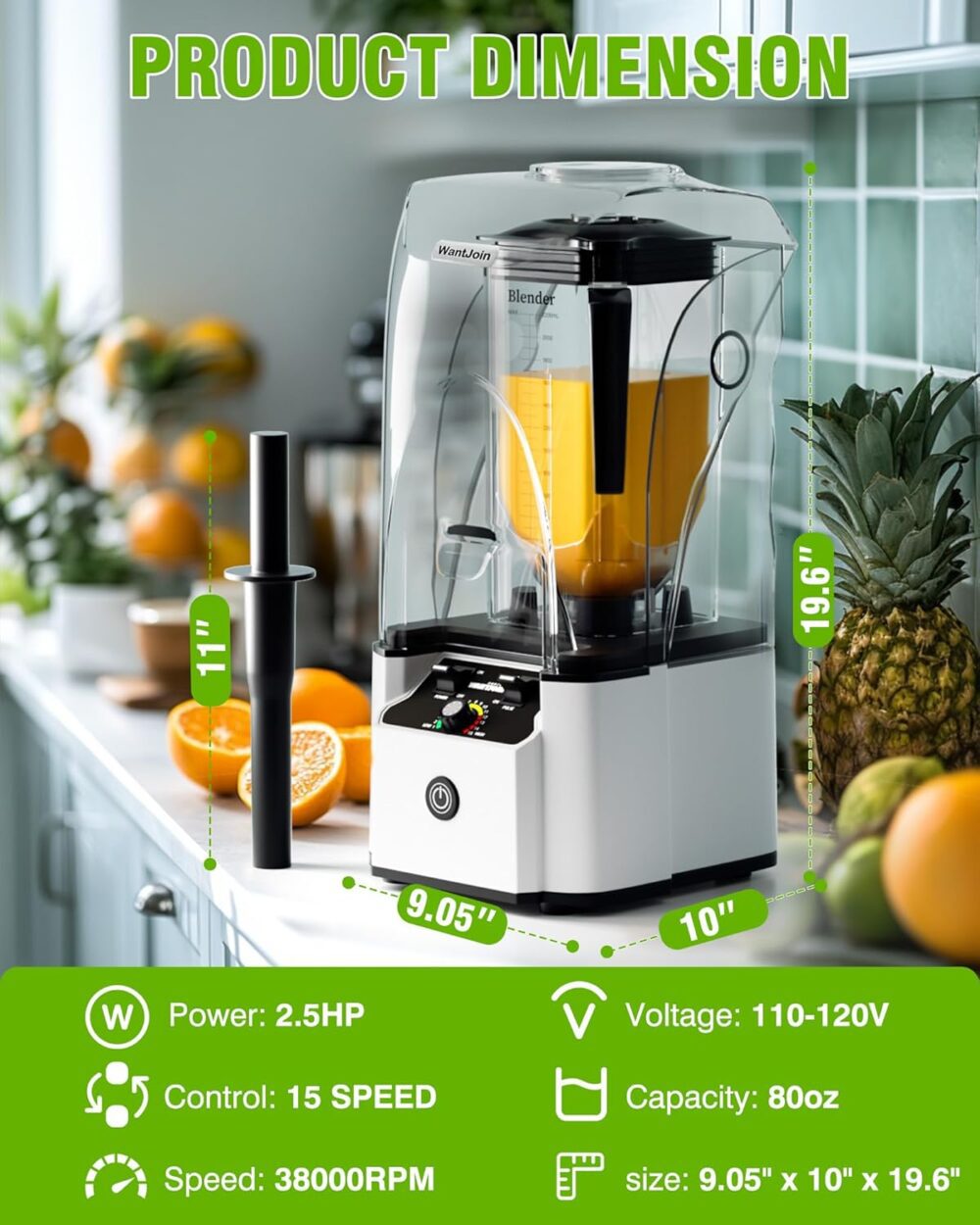 WantJoin Liquidificador Profissional Comercial com Escudo de... - Image 6