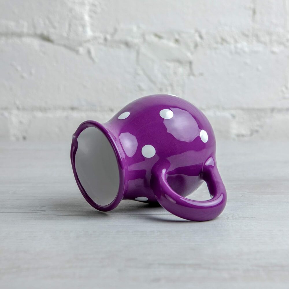 Creme de cerâmica feito à mão roxo e branco, jarro de leite,... - Image 6