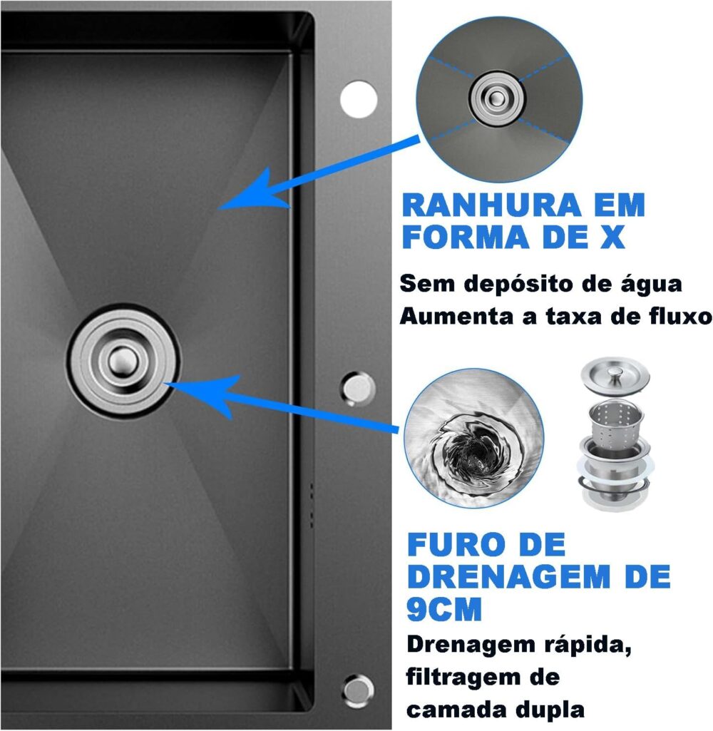 Yesop Cuba De Cozinha Inox Multifuncional Pia Gourmet 60x45c... - Image 2