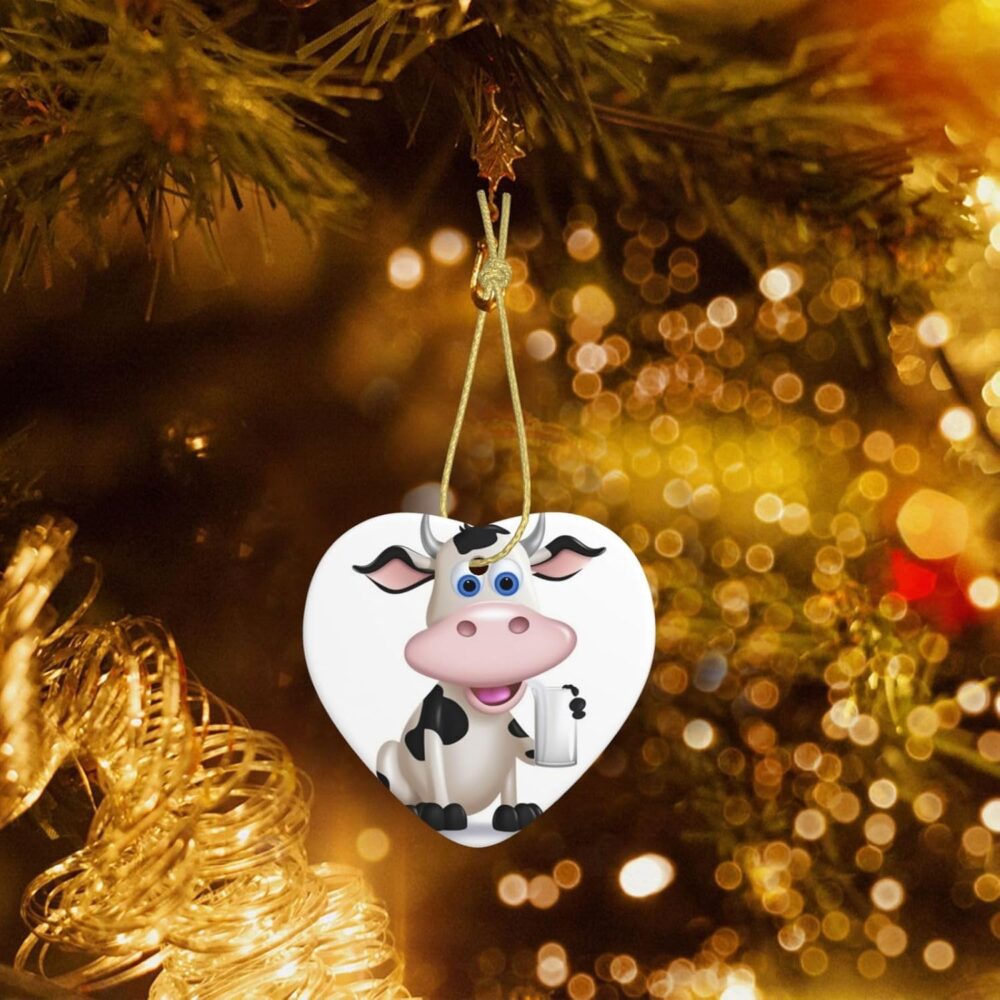 Enfeites de Natal com desenho animado de vaca leiteira, cora... - Image 7