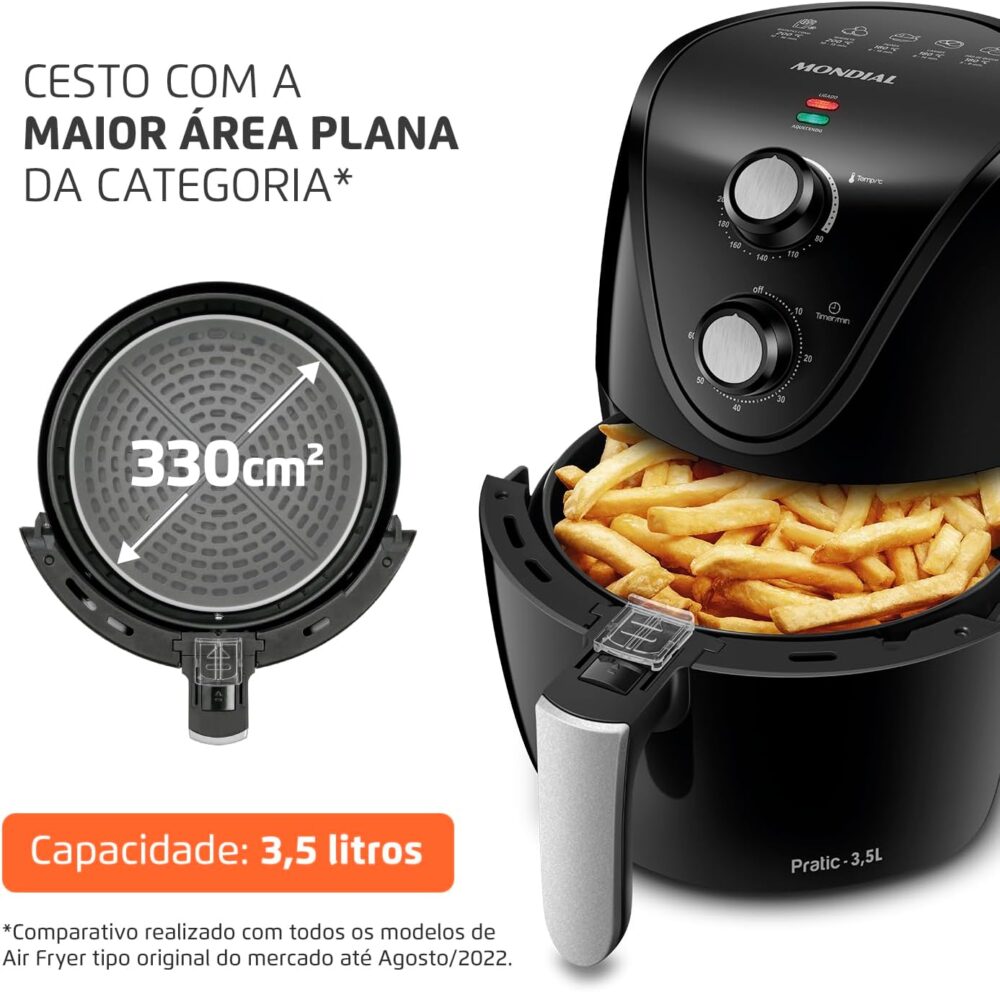 Fritadeira Sem Óleo Air Fryer 3,5L, Mondial, Preto, 1500W, 1... | É bom mesmo? Descubra antes de comprar - Image 2