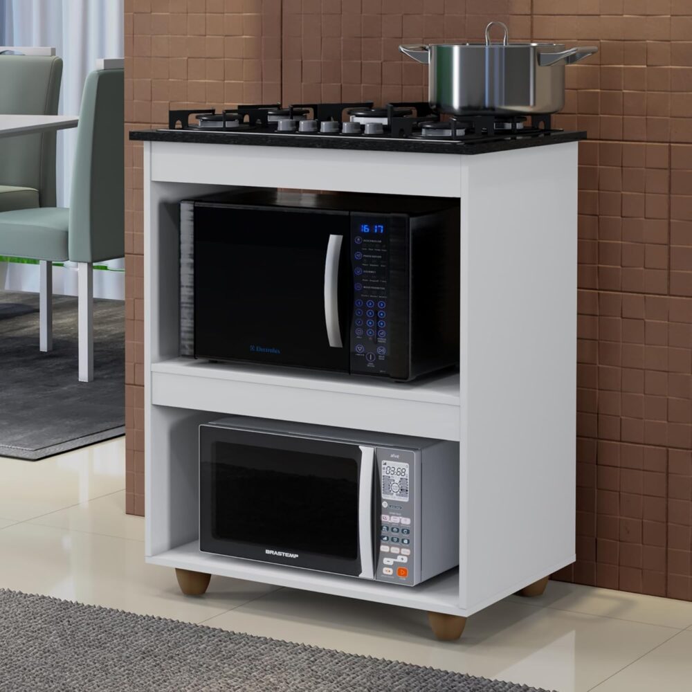 Kit Balcão Cooktop Turim Branco Com Fogão Cooktop 5 Bocas It... - Image 2