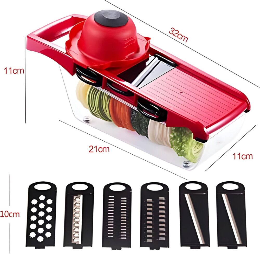 Cortador De Legumes Premium Mandoline 6 Em 1, Fatiador E Ral... - Image 8