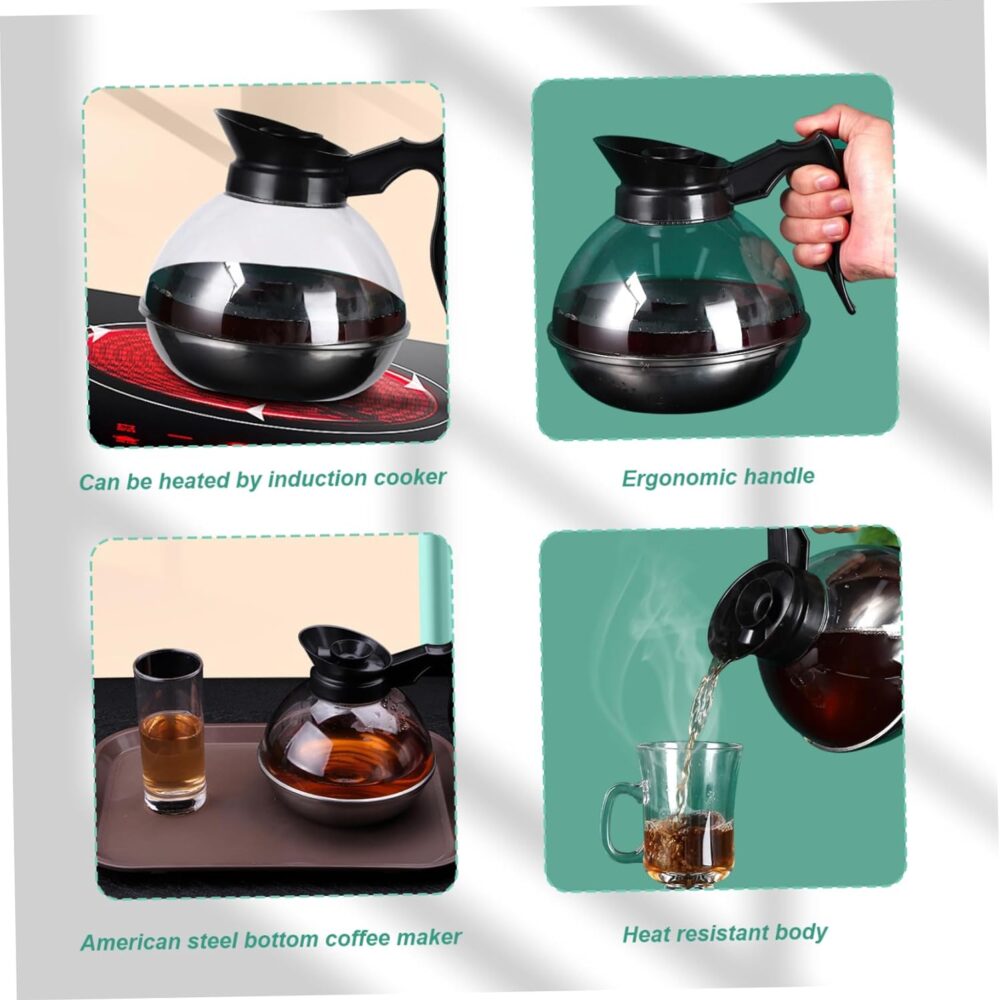 Decantador de café de 1,6 L, jarra de café resistente ao cal... - Image 3