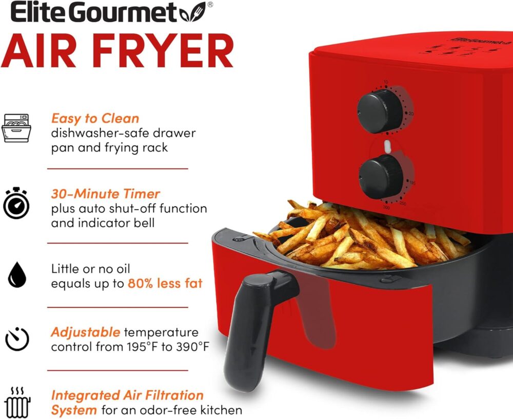 Elite Gourmet EAF-3218R Fritadeira elétrica de ar quente com... | É bom mesmo? Descubra antes de comprar - Image 2