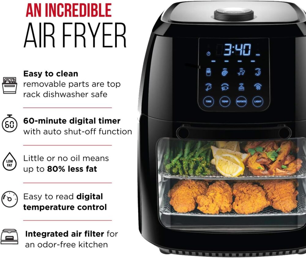 Chefman Fritadeira digital de ar de 6,3 litros + série girat... | É bom mesmo? Descubra antes de comprar - Image 2