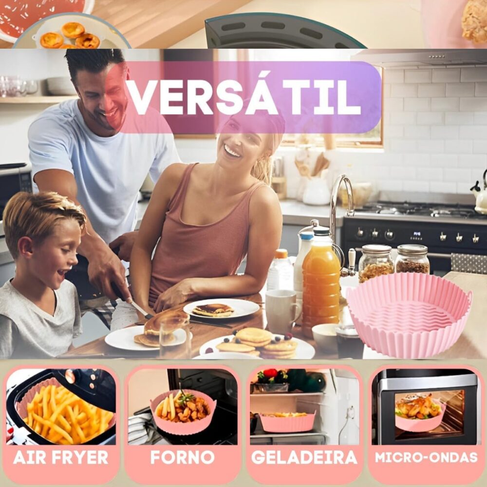 Kit Com 6 Formas Cesta Redonda de Silicone Para Air Fryer Fr... | É bom mesmo? Descubra antes de comprar - Image 4