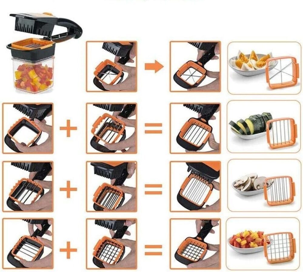 CORTADOR DE LEGUMES Mini Fatiador 5 Em 1 Frutas Verduras Leg...