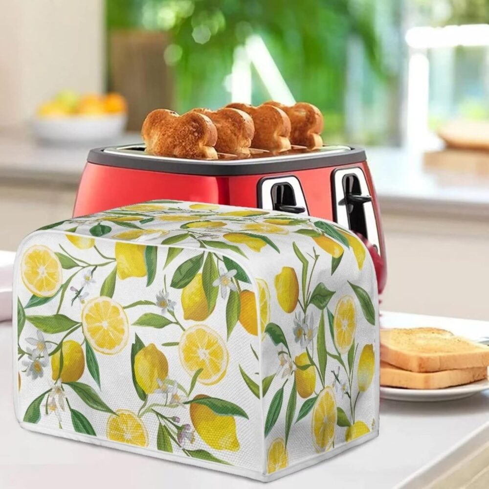 Annejudy Capa floral para torradeira de limão, 4 fatias, pão... - Image 4