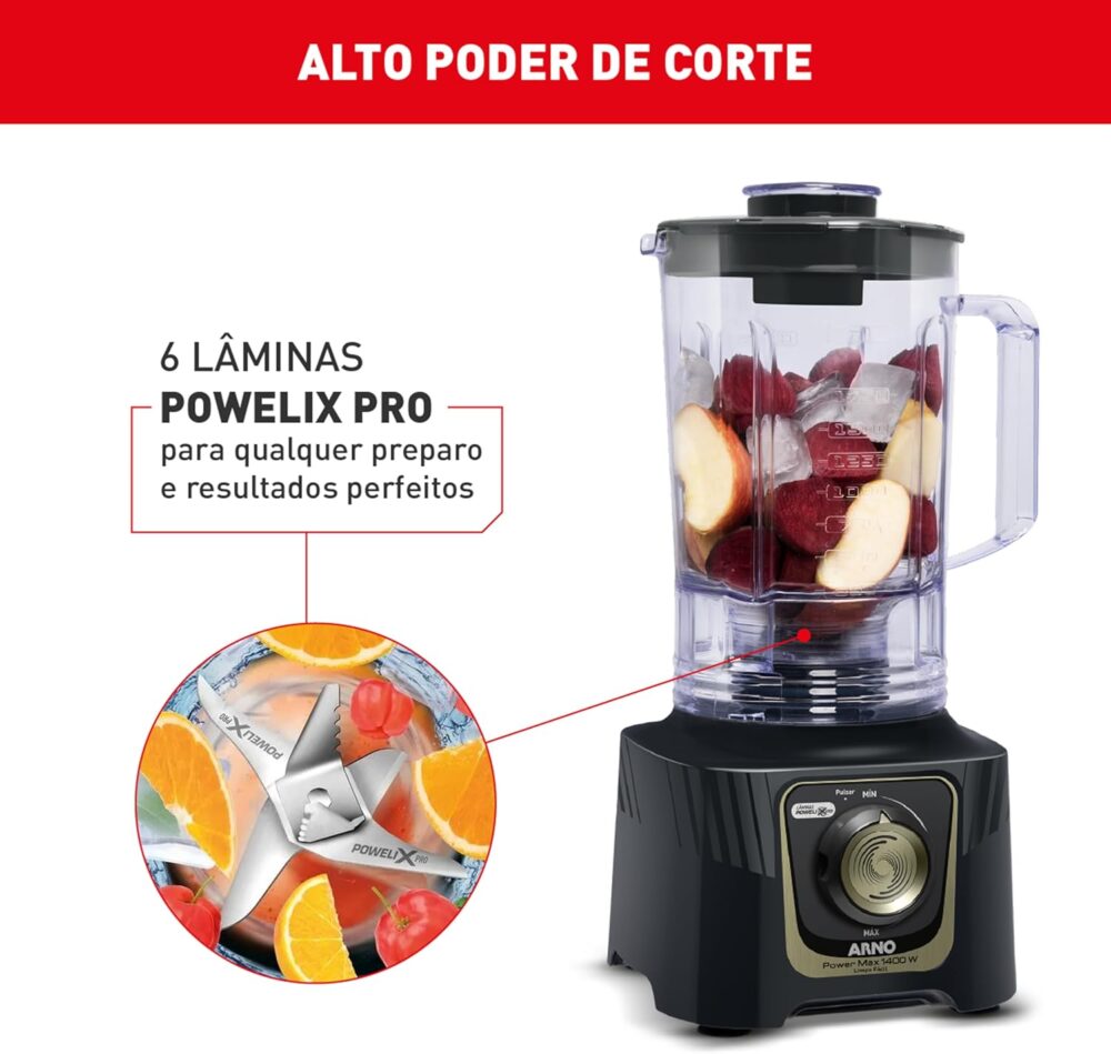 Liquidificador Arno Powermax Autolock 1400W LN82, Cinza Chum... - Image 5