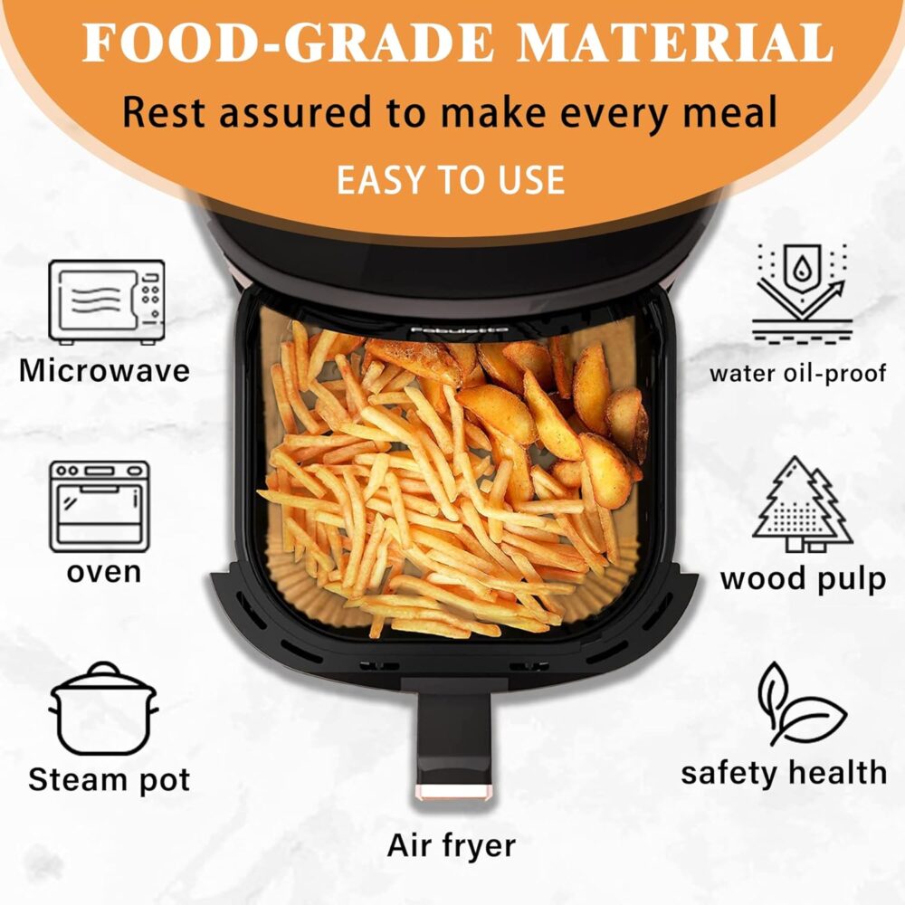 Forros de papel descartáveis Air Fryer, 120 peças de forro a... | É bom mesmo? Descubra antes de comprar - Image 6