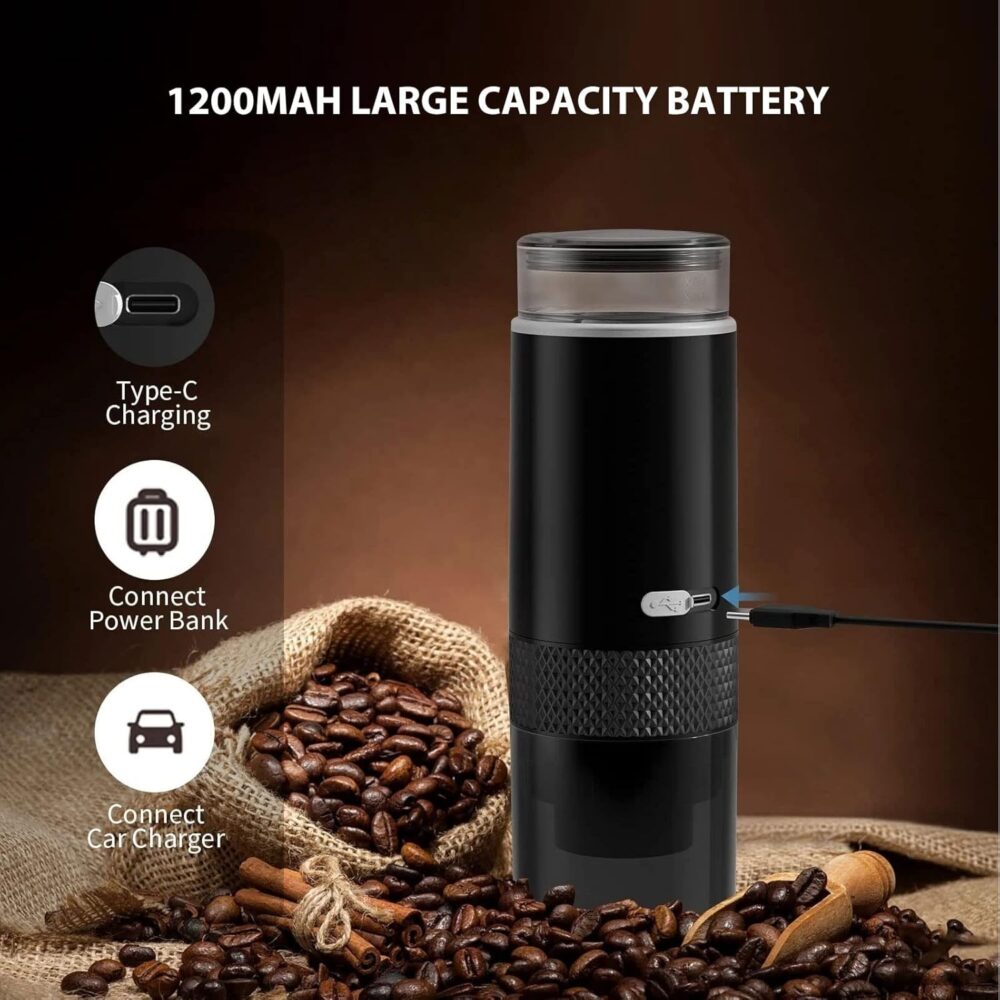 Asixxsix Cafeteira portátil, máquina de café expresso recarr... - Image 2