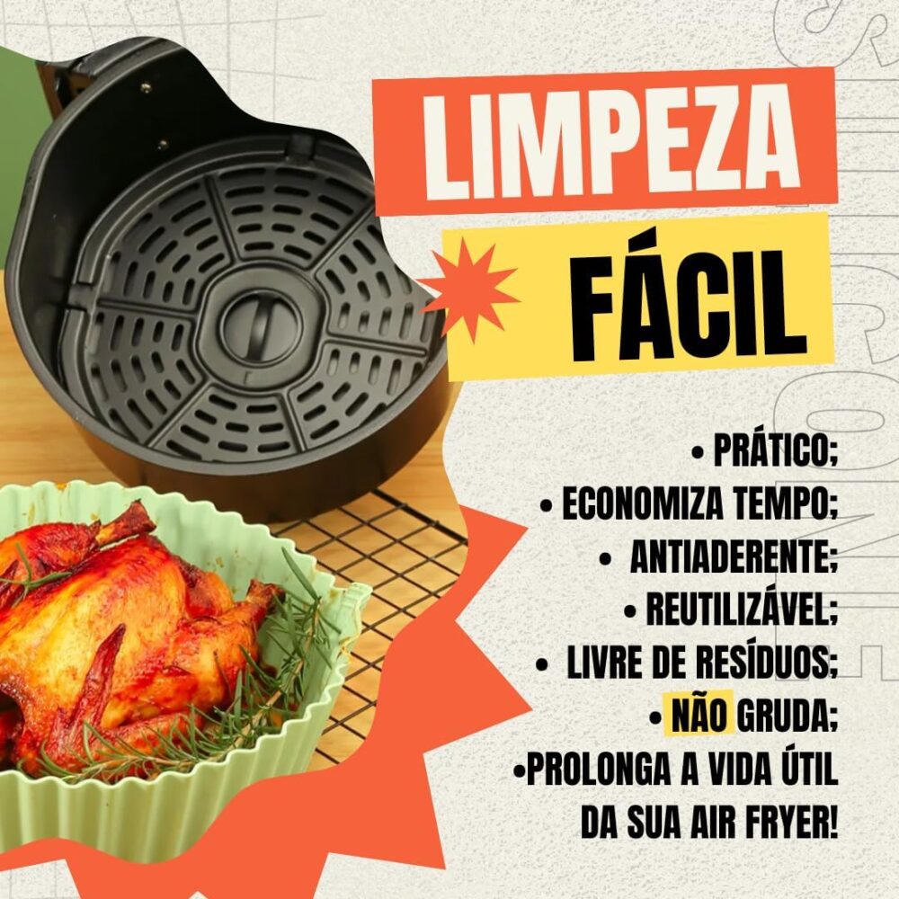 Kit 6 Formas de Silicone Para Air Fryer Antiaderente Reutili... | É bom mesmo? Descubra antes de comprar - Image 4