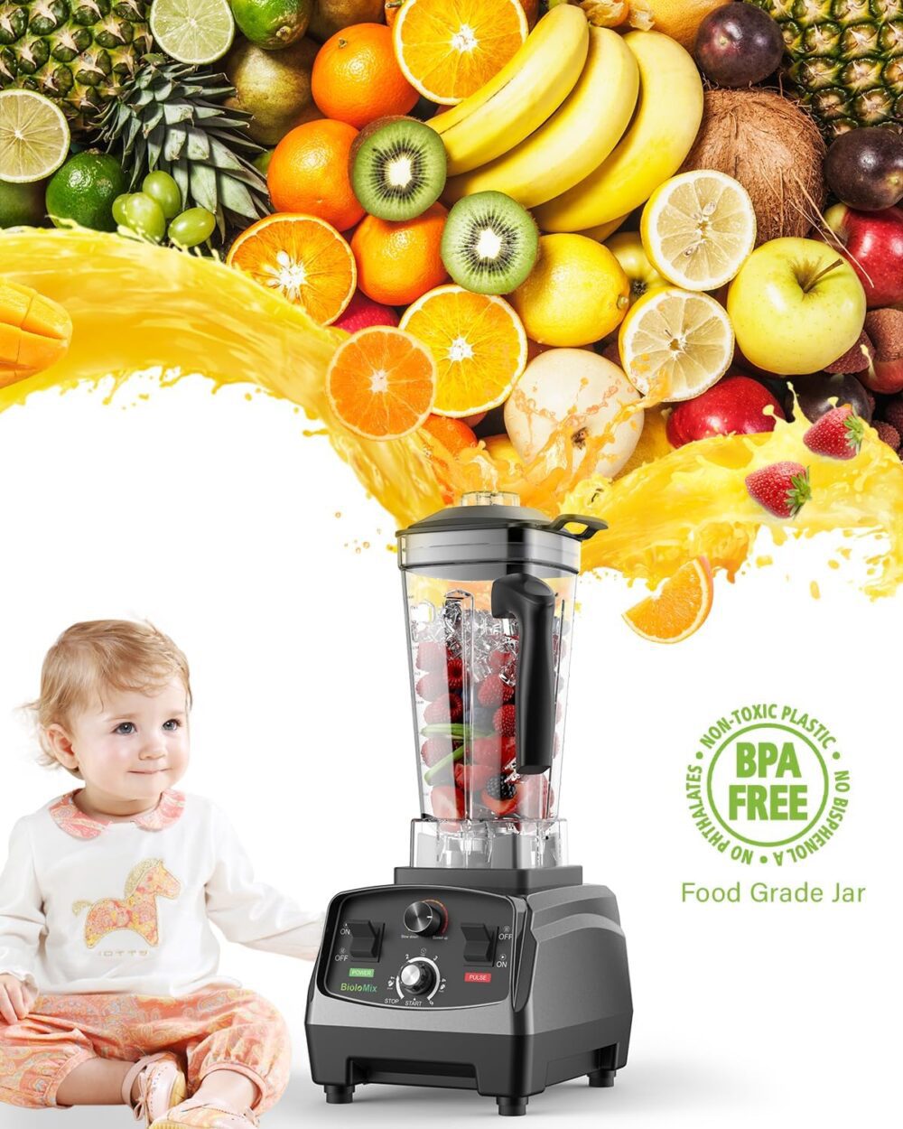 Biolomix Liquidificador Profissional, 2200 Watts, 68 Oz, Sem... - Image 4