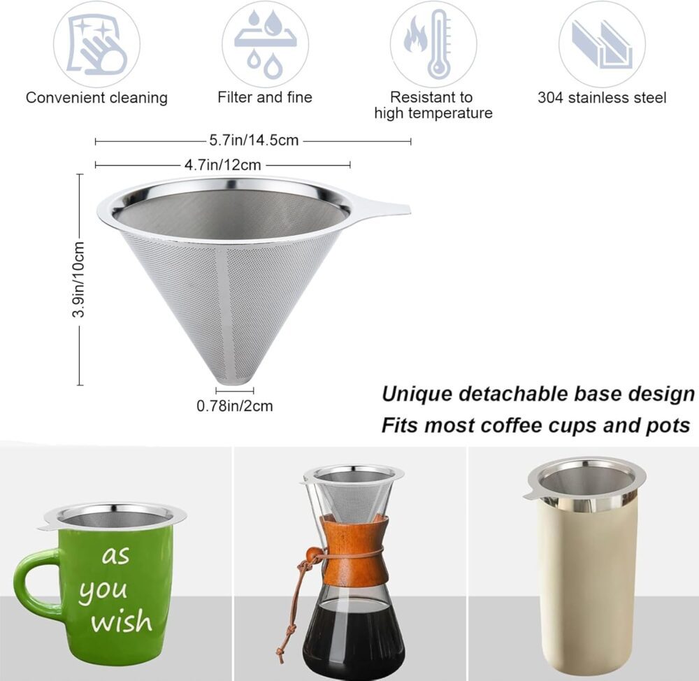 Yanyole Cafeteira, filtro de café, gotejamento lento de aço ... - Image 3