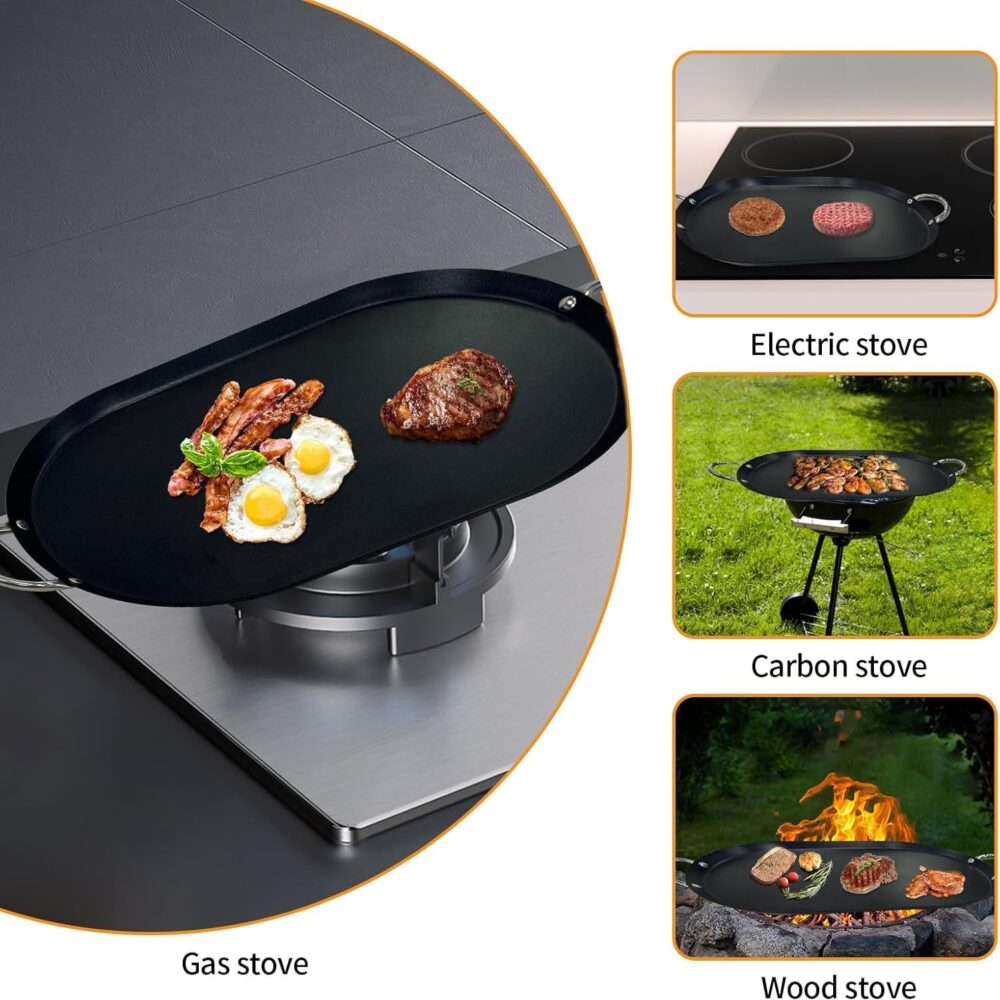 LetFeng ᅟᅠ Chapa Grande Oval Comal Com Revestimento Antiader... - Image 3