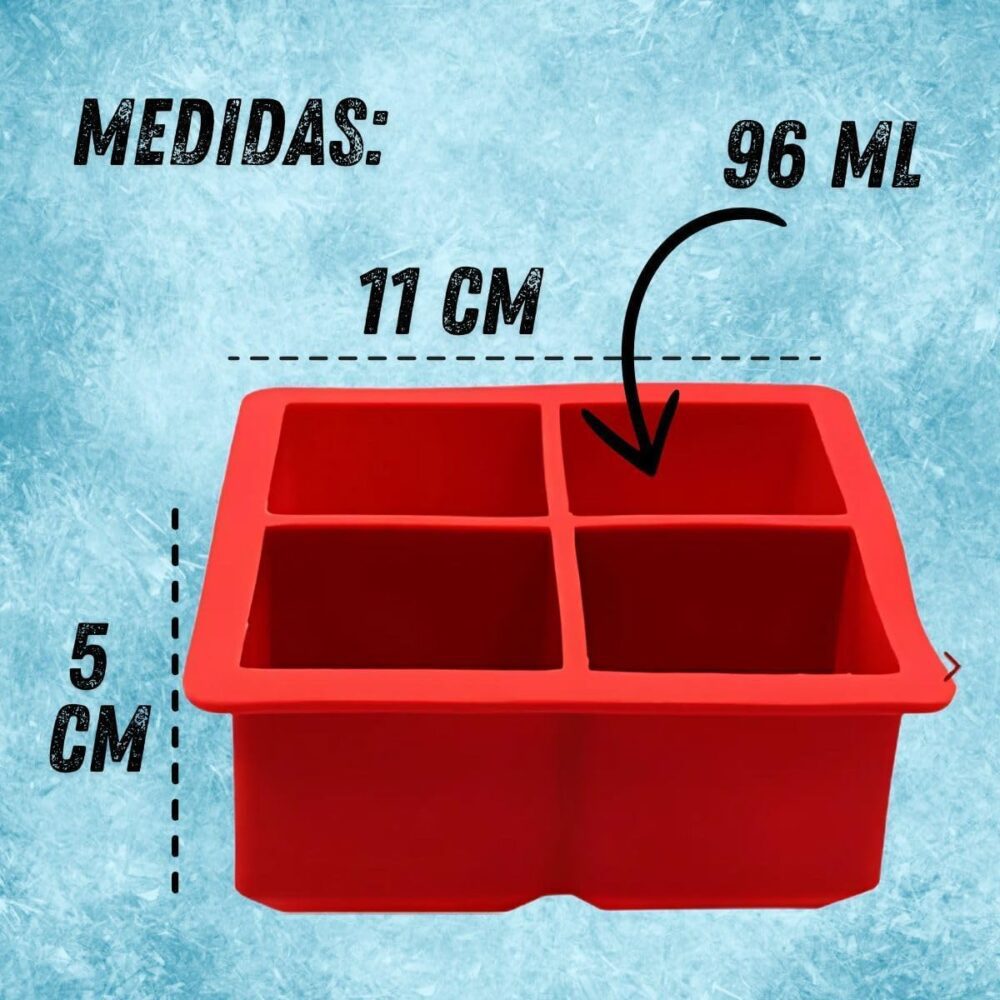 Forma de Gelo Silicone Bandeja 4 Cubos Moldes Resistente Fle... - Image 7