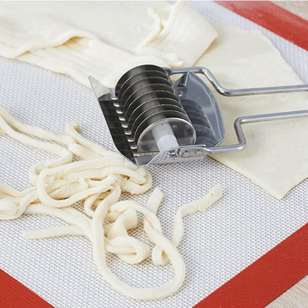2 peças Cortador de macarrão, cortador de macarrão manual de... - Image 4