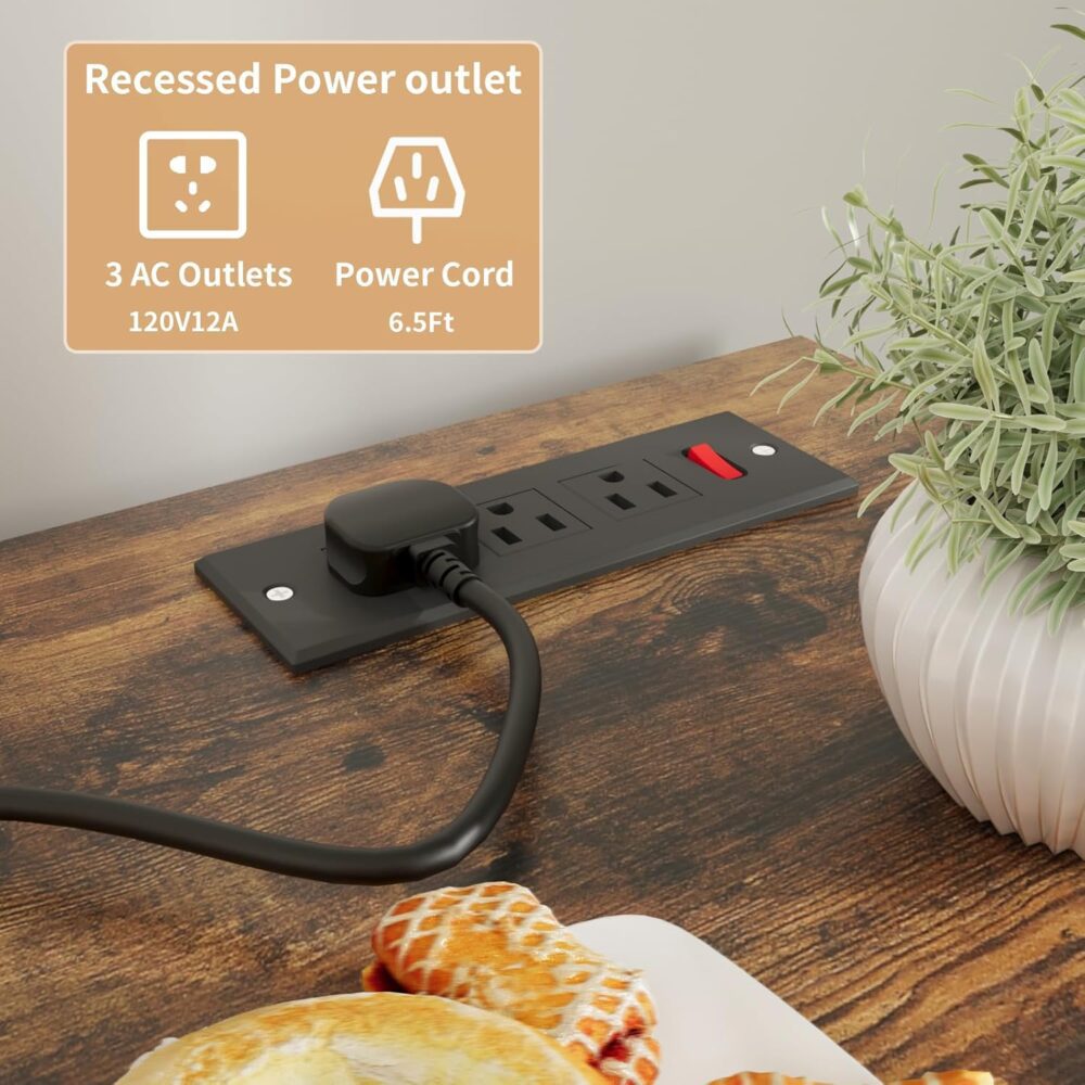 VOWNER Mini Armário Para Geladeira Com Tomada, Suporte Micro... - Image 4