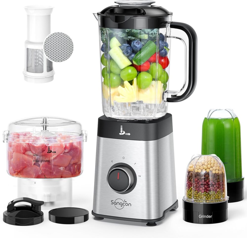 Sangcon Conjunto de liquidificadores e processador de alimen...