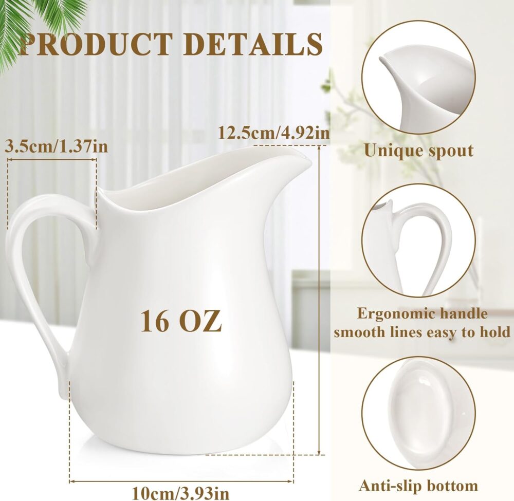 Nuanchu 2 potes de leite pequenos de 473 ml, creme clássico ... - Image 2