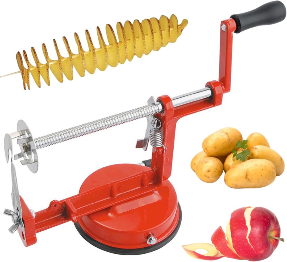 Cortador de batata manual 3 em 1, cortador de batata em espi...