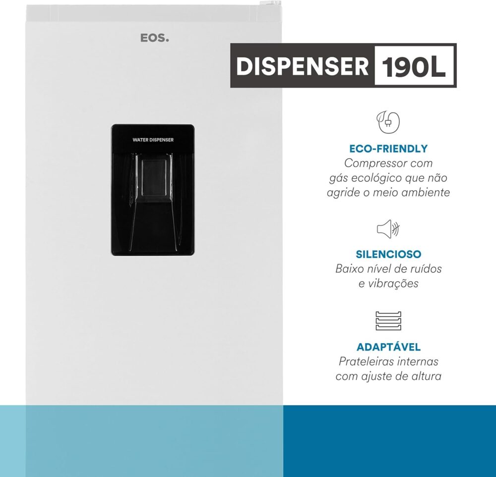 Geladeira EOS 190 Litros com Dispenser de Água na Porta Bran... - Image 3