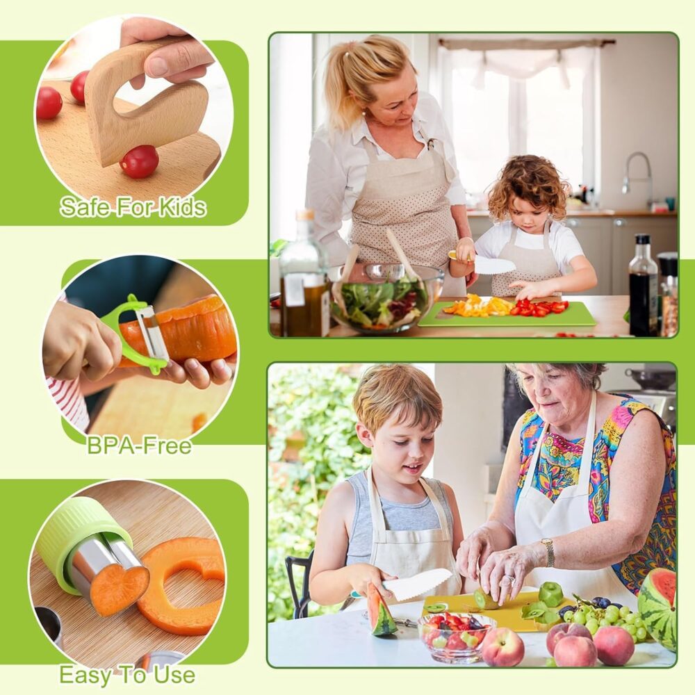Everbirght Conjunto de facas de cozinha para crianças, 13/17... - Image 2