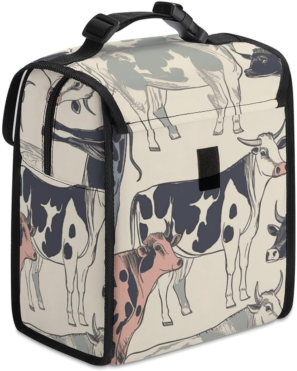 Lancheira para mulheres, preta, branca, vaca leiteira, lanch... - Image 6