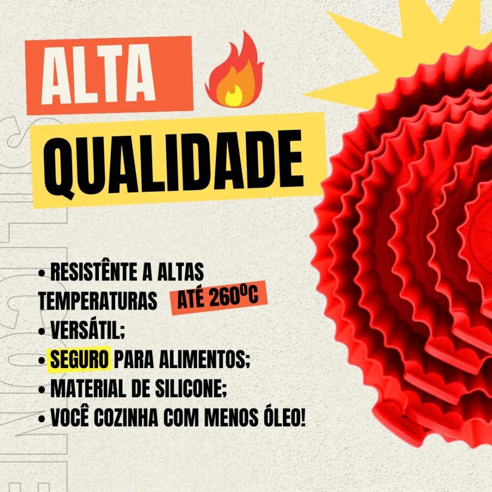 Kit 6 Formas de Silicone Para Air Fryer Antiaderente Reutili... | É bom mesmo? Descubra antes de comprar - Image 5