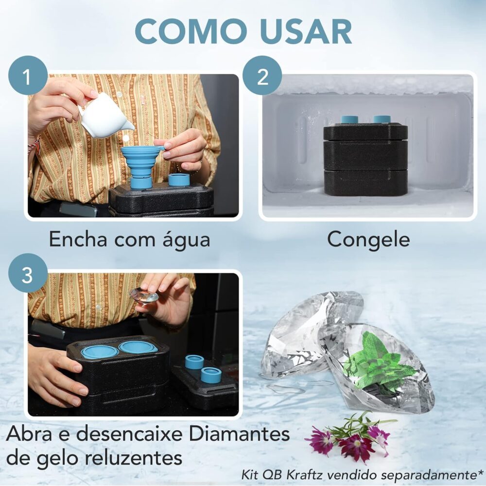 QB KRAFTZ Forma de Gelo - Molde em Formato de Diamante | Con... - Image 3