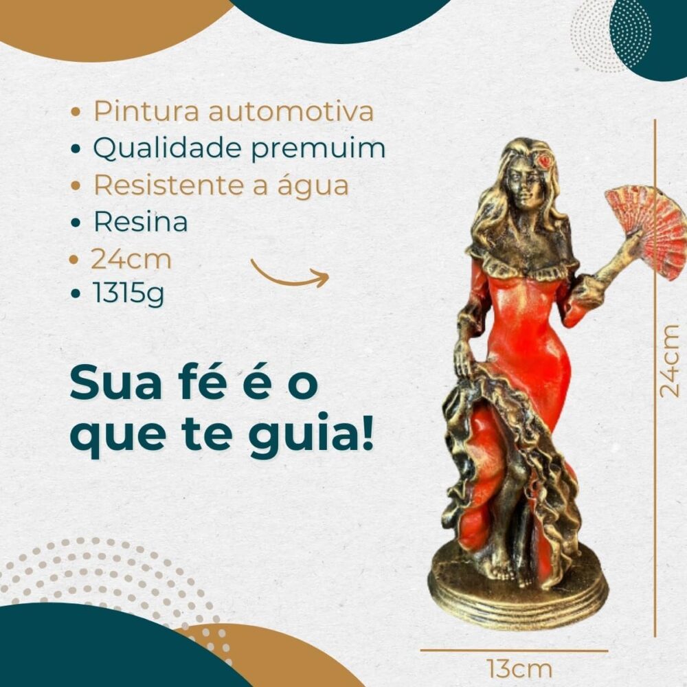 Imagem Maria Padilha Vermelha Estatua em Resina 24 cm - Image 2