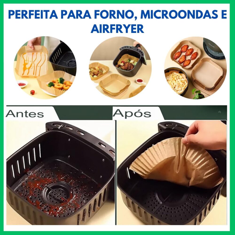 Kit 100 Formas Descartável Quadradas para Air Fryer Grande 2... | É bom mesmo? Descubra antes de comprar - Image 4